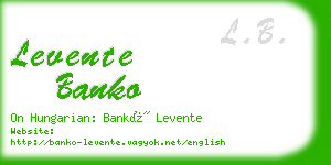 levente banko business card